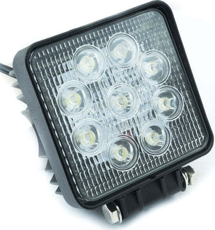 Faro-Supplementare-Profondita-Auto-Fuoristrada-12v-Quadrato-9-Led-27w-6000k-Ip68