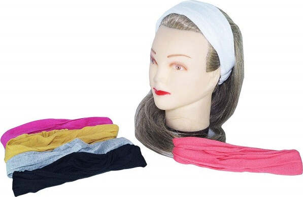 Fascia-Capelli-Elastica-2-Pezzi-Fasce-Monocolore-Frontino-Fermacapelli-Cotone