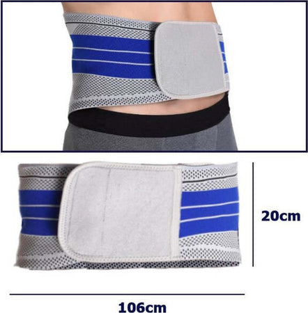 Fascia-Posturale-Schiena-Supporto-Regolabile-A-Strappo-Tutore-Lombare-Blu
