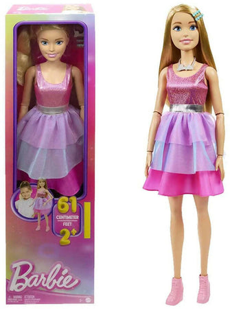 Fashion Doll Mattel Barbie Large Doll Articolata Alta 71cm Con Vestito Rosa