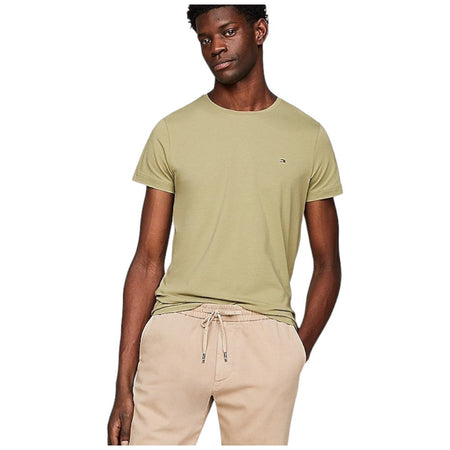 Tommy Hilfiger t-shirt verde logo piccolo MW0MW10800 T-shirt Tommy Hilfiger
