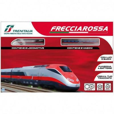 Fcp Pista Trenitalia Frecciarossa 1000 Scala 1:43 Con Luci E Suoni - Treno Giocattolo 2 Locomotive 2 Vagoni E 3 Tracciati Binari- Funzionamento A Batteria, Multicolore