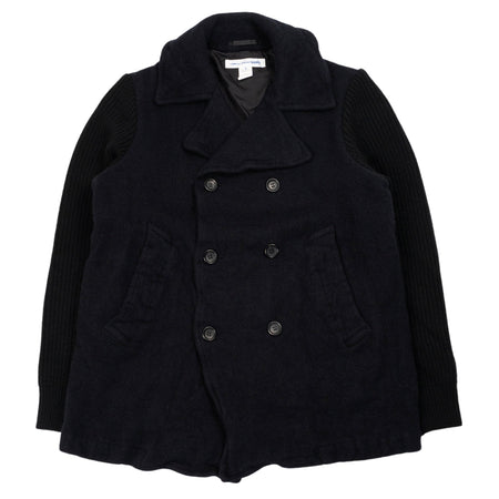 COMME DES GARCONS SHIRT Men's Double Breasted Coat in Blue Navy da uomo