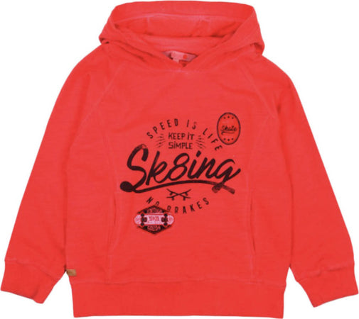 Felpa Bambino Rossa Cotone Stampata con Cappuccio Felpa Leggera Rosso Con Polsini ed Elastico in Vita 100% Cotone Senza Cerniera felpa bambino/ragazzo Piccole Canaglie - Tropea, Commerciovirtuoso.it