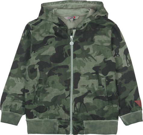Felpa Bambino Verde Militare con Cappuccio 100% Cotone Felpa Bimbo Full Zip Military Green Con Polsini e Tasche Laterali felpa bambino/ragazzo Piccole Canaglie - Tropea, Commerciovirtuoso.it