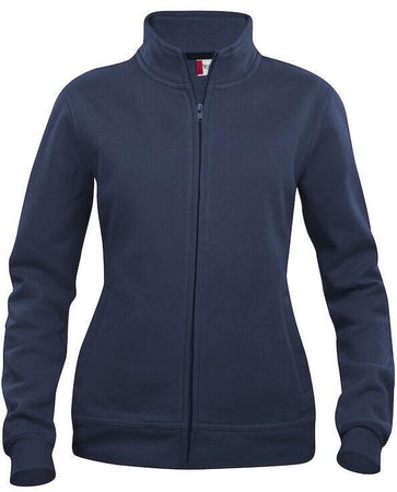 Felpa Basic Cardigan Blu Giacca in Felpa con Zip Intera e Tasche Donna