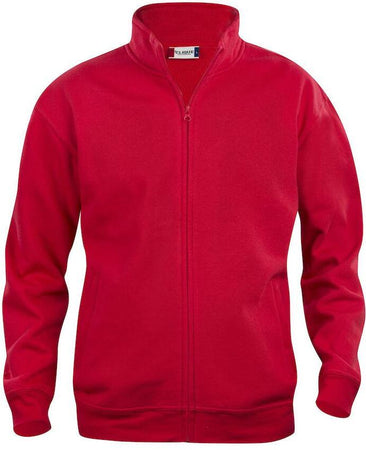 Felpa Basic Cardigan Rosso Giacca in Felpa con Zip Intera e Tasche Uomo