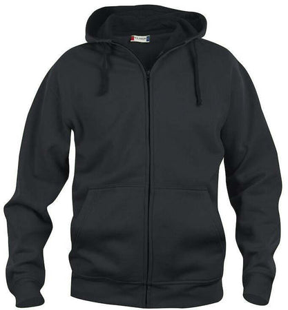 Felpa Clique Basic Nero Zip/Cappuccio Uomo 280 grammi Taglie Forti