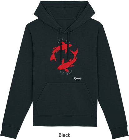 Felpa da Uomo con Cappuccio Stampa "Red Fishes" Hoodie DREAMERS Brand