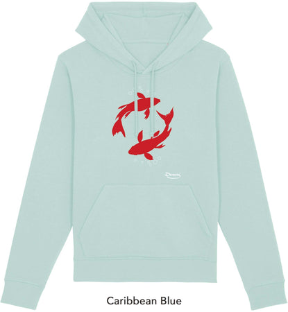 Felpa da Uomo con Cappuccio Stampa "Red Fishes" Hoodie DREAMERS Brand