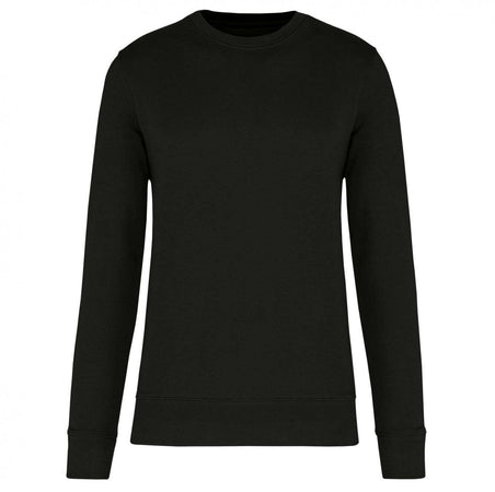 Felpa Eco-Sostenibile Nero Girocollo Felpa Cotone Biologico Poliestere Riciclato