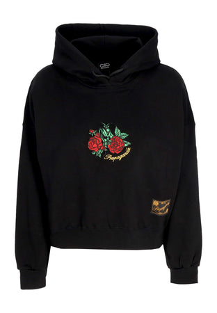 PROPAGANDA Felpa Cappuccio Corta Donna W Mantis Croptop Hoodie Black da donna