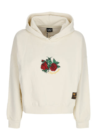 PROPAGANDA Felpa Cappuccio Corta Donna W Mantis Croptop Hoodie Bone da donna