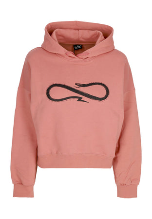 PROPAGANDA Felpa Cappuccio Corta Donna W Woman Logo Croptop Hoodie Clay da donna