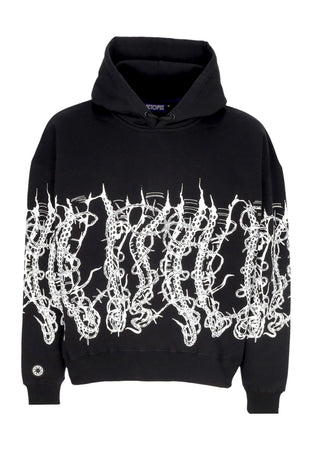 OCTOPUS Felpa Cappuccio Uomo Barbed Wire Hoodie Black da uomo
