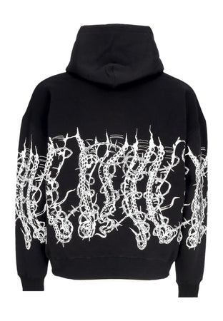 OCTOPUS Felpa Cappuccio Uomo Barbed Wire Hoodie Black da uomo