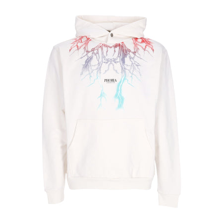 PHOBIA Felpa Cappuccio Uomo Bicolor Lightning Print Hoodie White da uomo