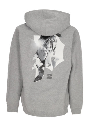 PRIMITIVE Felpa Cappuccio Uomo Brilliance Hoodie X Tupac Heather Grey da uomo