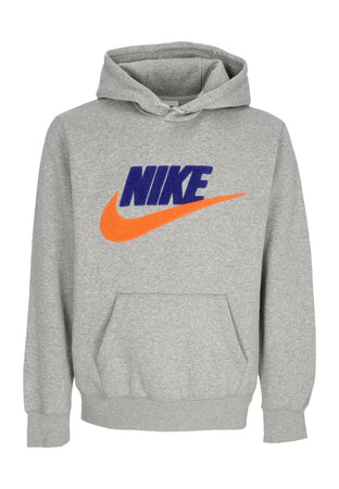 Nike Felpa Cappuccio Uomo Club Futura Hoodie Dk Grey Heather/lt Smoke Grey da uomo