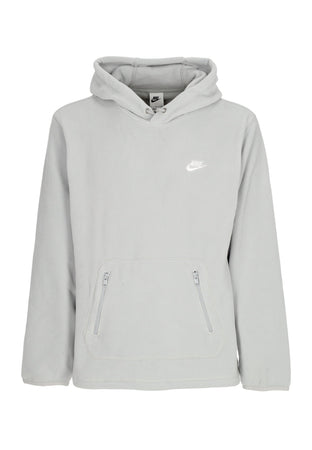 Nike Felpa Cappuccio Uomo Club Winterized Hoodie Lt Smoke Grey/white da uomo