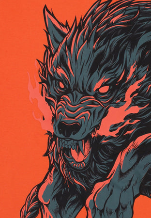 DOLLY NOIRE Felpa Cappuccio Uomo Cu-sith Hoodie Cyber Red da uomo