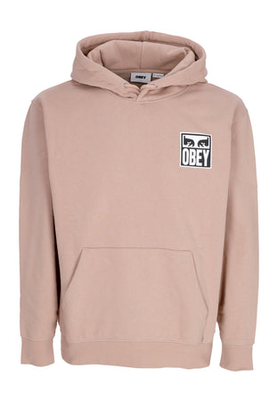 OBEY Felpa Cappuccio Uomo Eyes Icon Hood Premium Fleece Warm Taupe da uomo