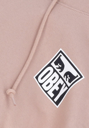 OBEY Felpa Cappuccio Uomo Eyes Icon Hood Premium Fleece Warm Taupe da uomo