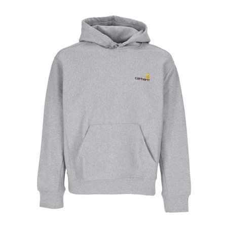 CARHARTT WIP Felpa Cappuccio Uomo Hooded American Script Grey Heather da uomo