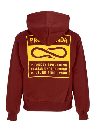 PROPAGANDA Felpa Cappuccio Uomo Label Og Hoodie Garnet da uomo