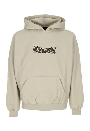 HUF Felpa Cappuccio Uomo Logo Applique Hooded Fleece Putty da uomo