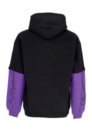 OCTOPUS Felpa Cappuccio Uomo Logo Overhoodie Black da uomo