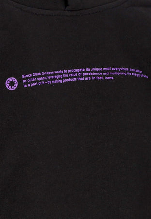 OCTOPUS Felpa Cappuccio Uomo Logo Overhoodie Black da uomo