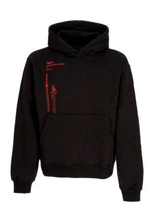 DOLLY NOIRE Felpa Cappuccio Uomo Miyamoto Musashi Outline Hoodie Black da uomo