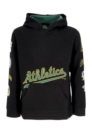 FANATICS BRANDED Felpa Cappuccio Uomo Mlb Fundamental Pullover Hoodie Oakath Black/dark Green da uomo