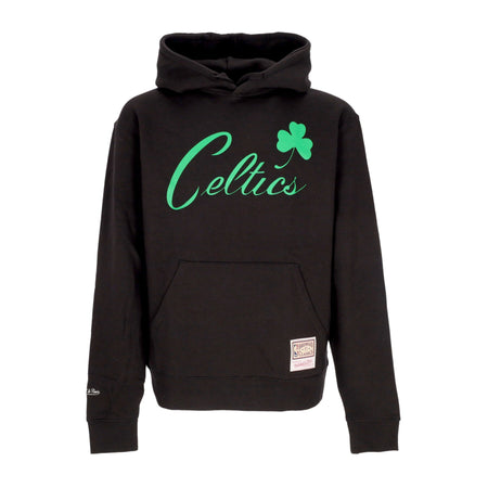 MITCHELL & NESS Felpa Cappuccio Uomo Nba Team Logo Hoodie Upd Boscel Black da uomo