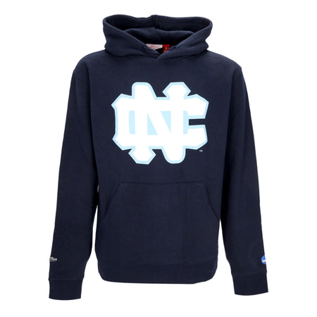 MITCHELL & NESS Felpa Cappuccio Uomo Ncaa Large Logo Hoodie Unchee Navy da uomo