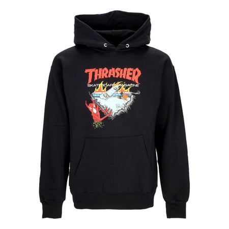 THRASHER Felpa Cappuccio Uomo Neckface 500 Hoodie Black da uomo