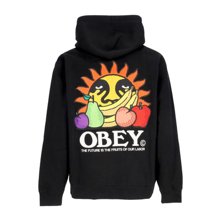 OBEY Felpa Cappuccio Uomo Our Labor Hoodie Fleece Black da uomo