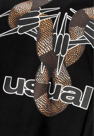 USUAL Felpa Cappuccio Uomo Poison Hoodie Black da uomo