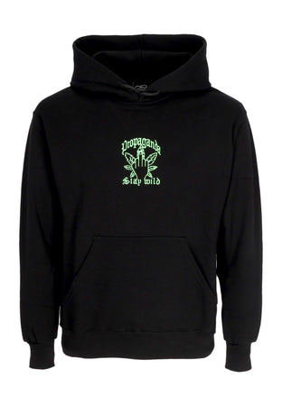 PROPAGANDA Felpa Cappuccio Uomo Pure Hoodie Black da uomo
