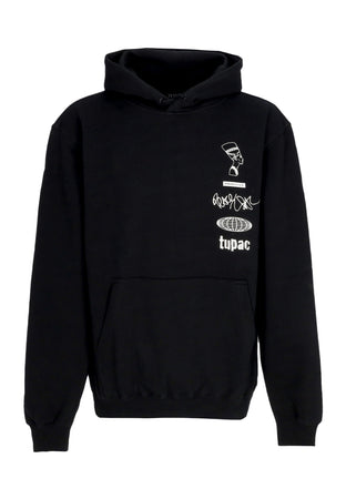 PRIMITIVE Felpa Cappuccio Uomo Stay Up Hoodie X Tupac Black da uomo