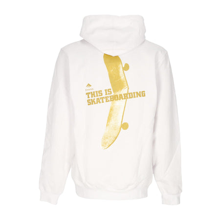 EMERICA Felpa Cappuccio Uomo This Is Skateboarding Hoodie White da uomo