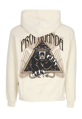 PROPAGANDA Felpa Cappuccio Uomo Triangle Panther Hoodie Bone da uomo