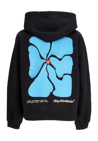 OBEY Felpa Cappuccio Zip Donna W Flora Zip Hoodie Fleece Digital Black da donna