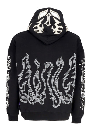 OCTOPUS Felpa Cappuccio Zip Uomo Lucha Libre Mask Full Zip Hoodie Black da uomo