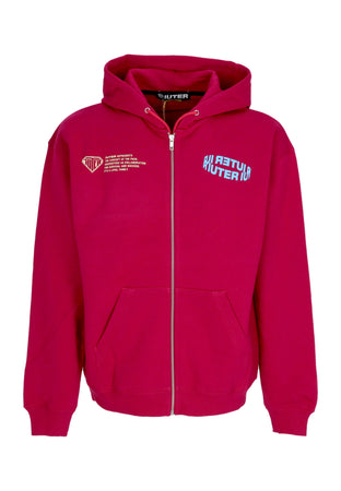IUTER Felpa Cappuccio Zip Uomo Mary Zip Hoodie Sangria da uomo