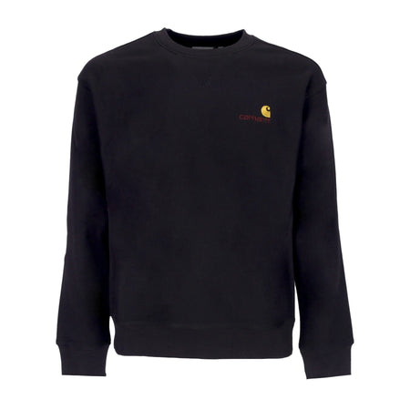 CARHARTT WIP Felpa Girocollo Uomo American Script Sweat Black da uomo