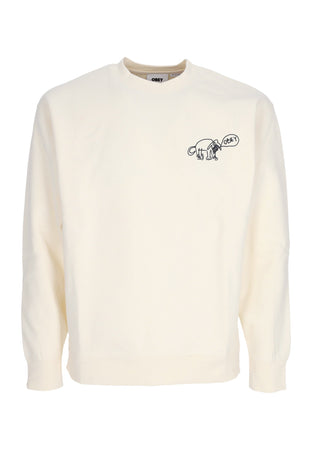 OBEY Felpa Girocollo Uomo Dog Doodle Crew Fleece Unbleached da uomo