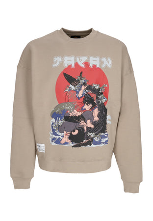 ALPHA INDUSTRIES Felpa Girocollo Uomo Japan Warrior Crewneck Vintage Sand da uomo