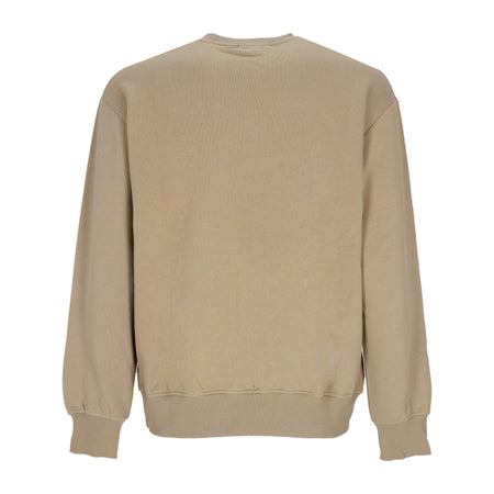 CATERPILLAR Felpa Girocollo Uomo Label Logo Crewneck Lemon Pepper da uomo